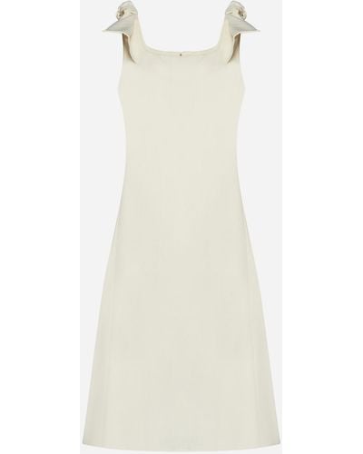 Chloé Bow Linen Dress - White