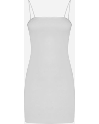 Fendi Logo-buckles Viscose-blend Mini Dress - White