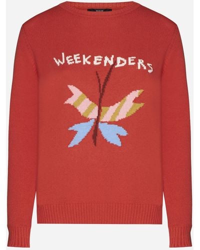 Weekend by Maxmara Amica Cotton-blend Sweater - Red