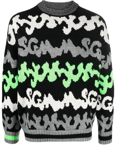 MSGM Logo Crew Neck Sweater - Black