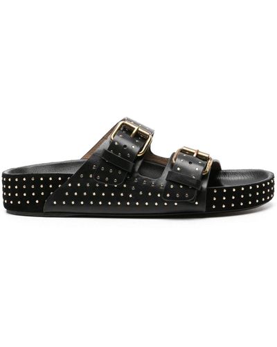 Isabel Marant Lennyo Leather Sandals - Black