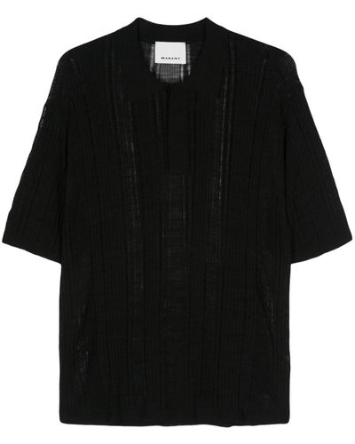 Isabel Marant Perforated Polo Shirt - Black
