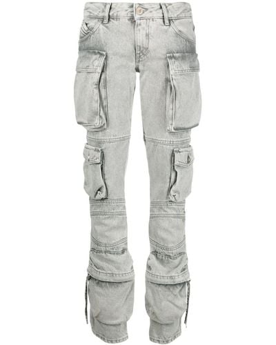 The Attico Essie Denim Cargo Jeans - Grey