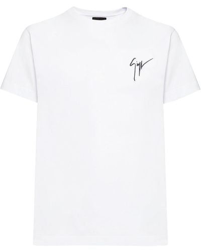 Giuseppe Zanotti Logo Embroidered T-shirt - White