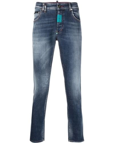 Philipp Plein Distressed-effect Skinny Jeans - Blue