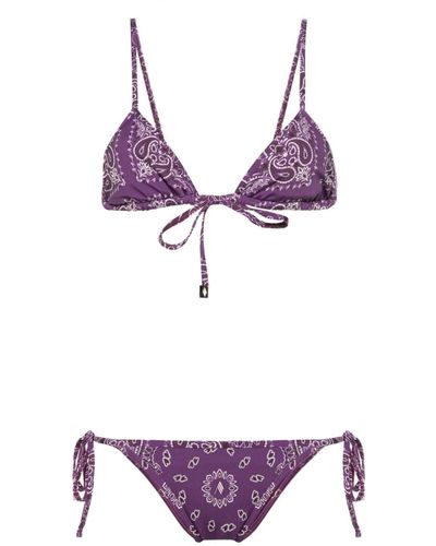 The Attico Bandana-print Bikini - Purple