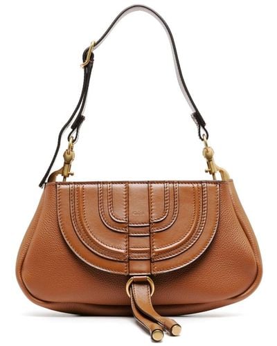 Chloé Chloé Marcie Leather Shoulder Bag - Brown