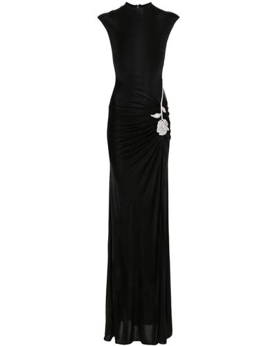David Koma Long Jersey Dress - Black