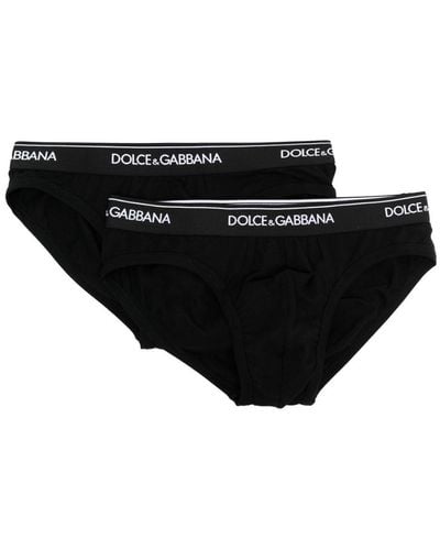 Dolce & Gabbana Briefs With Logo Band - Black