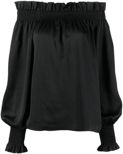 See By Chloé Elasticated Off-shoulder Blouse - Black