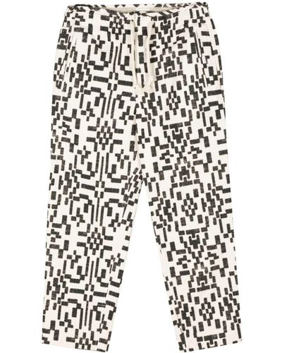 Isabel Marant Piago Patterned Loose-Cut Trousers - White