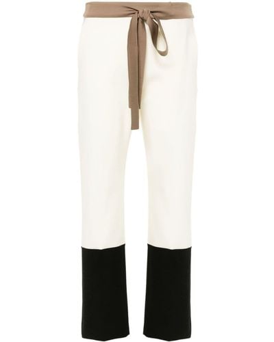 Max Mara Slim Wool Crêpe Trousers - White