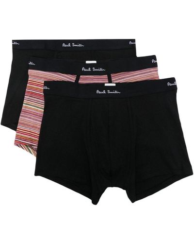 Paul Smith Logo-waistband Jersey Boxers (pack Of Three) - Black