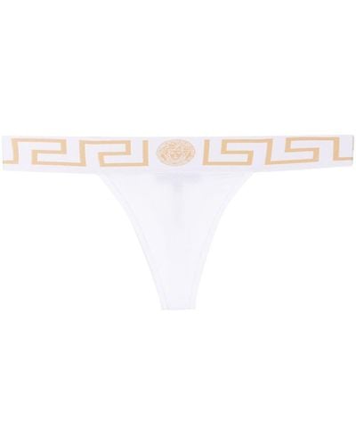 Versace Perizoma con Chiave greca - Bianco