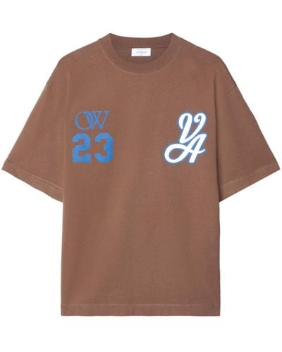 Off-White c/o Virgil Abloh 23 Varsity Skate Cotton T-shirt - Brown