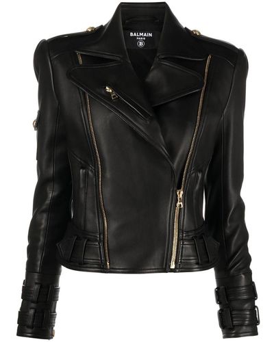 balmain leather jackets
