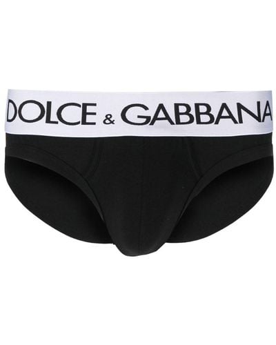 Dolce & Gabbana Logo-waistband Stretch Briefs - Black