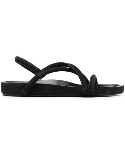 Isabel Marant Open-toe Flat Leather Sandals - Black