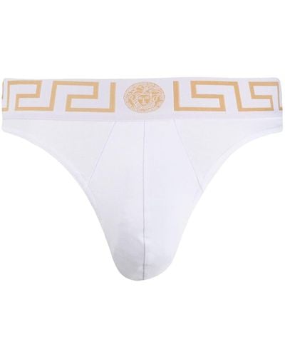 Versace Greca Border Briefs - White