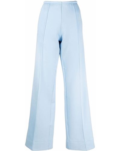 Palm Angels Side-stripe Wide-leg Trousers - Blue