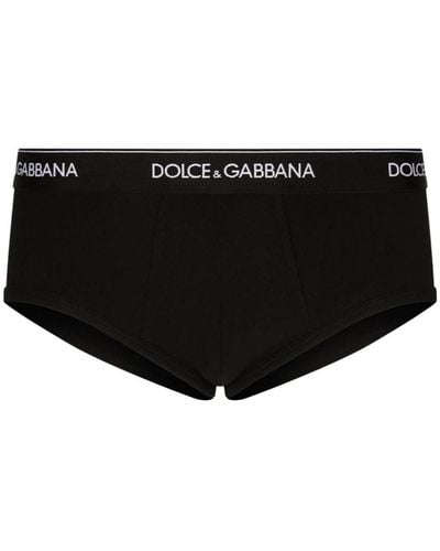 Dolce & Gabbana Logo-waistband Cotton Boxers - Black