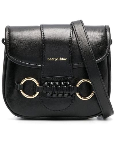See By Chloé Saddie Leather Shoulder Bag - Black