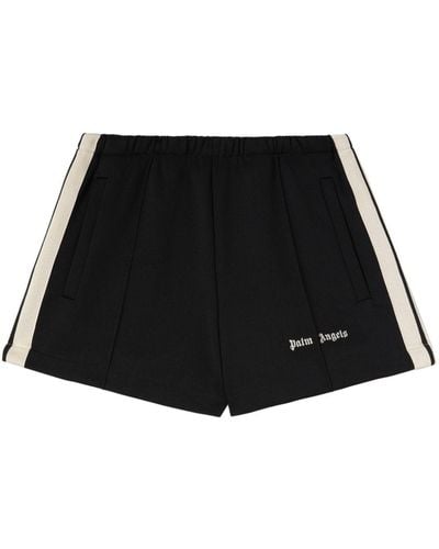 Palm Angels Sporty Shorts With Logo - Black