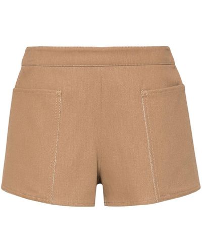 Max Mara Cotton Mini Shorts - Natural