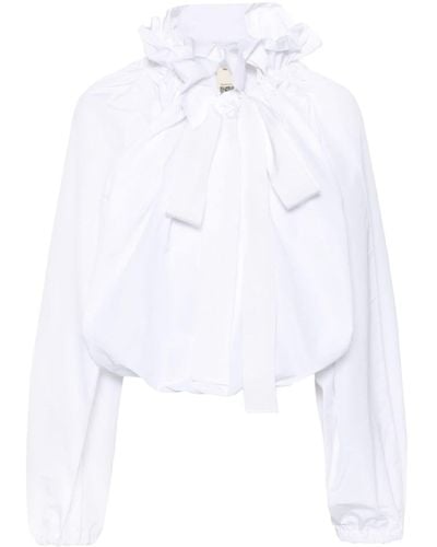Patou TOP OVERSIZE IN FAILLE - Bianco