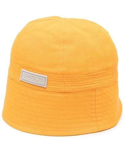 Jacquemus Le Bob Logo Patch Bucket Hat - Orange