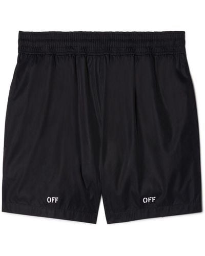 Off-White c/o Virgil Abloh Logo Beach Shorts - Black