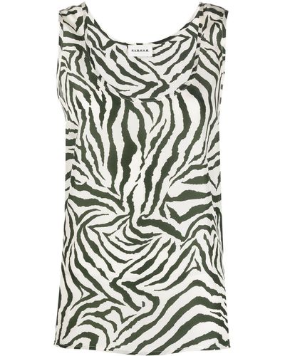 P.A.R.O.S.H. Zebra-print Silk Tank Top - Multicolour