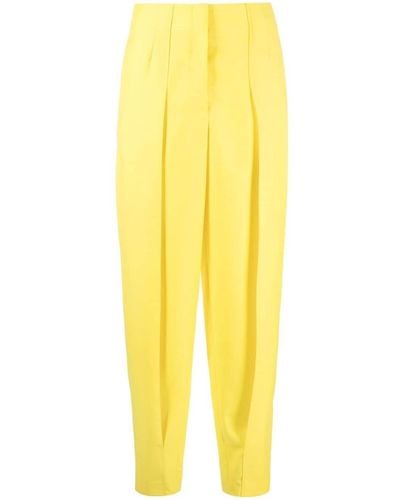 Loewe High Waist Wool Twill Trousers - Yellow