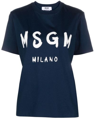 MSGM T-shirt Con Logo - Blue