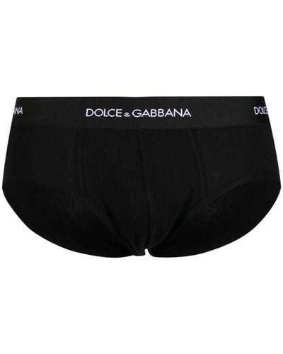 Dolce & Gabbana Logo-waistband Briefs - Black