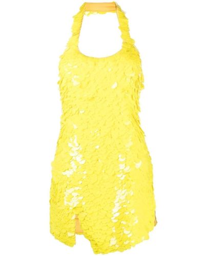 The Attico Sequin Minidress - Yellow