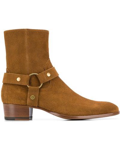 Saint Laurent Wyatt Suede Boots - Brown