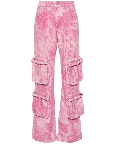Blumarine Printed Cargo Trousers - Pink