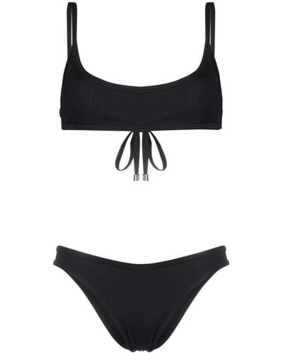 The Attico Fine-ribbed Bikini Set - Black
