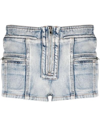 Isabel Marant Lary Mini Denim Shorts - Blue
