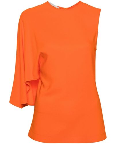 Stella McCartney Asymmetric Cape-detailed Top - Orange