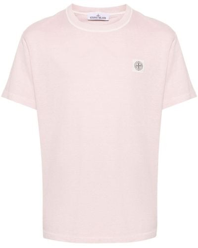 Stone Island T-Shirt Logo - Pink