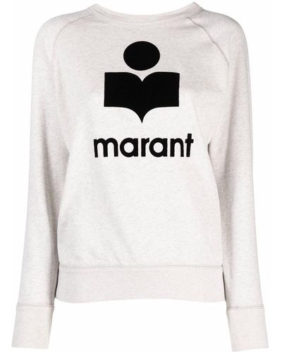 Isabel Marant Logo-print Crew-neck Sweatshirt - White