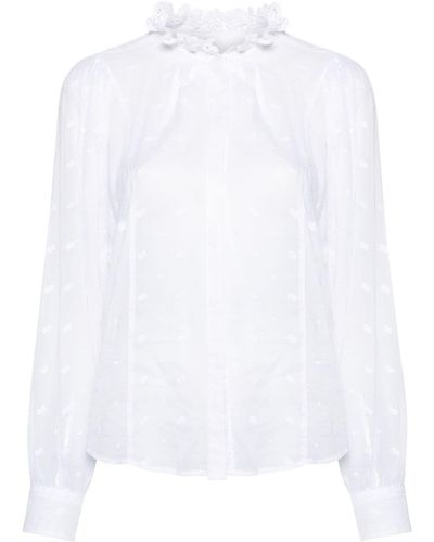 Isabel Marant Terzali Broderie-anglaise Shirt - White