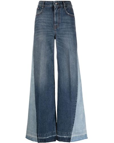 Stella McCartney Double-tone Wide-leg Jeans - Blue