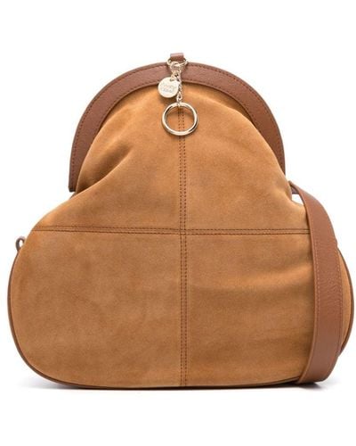 See By Chloé Logo-embossed Paneled Shoulder Bag - Brown