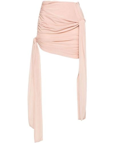 Blumarine Jersey Skirt With Drapes - Pink