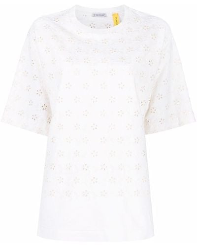 Moncler Genius T-shirt con ricamo sangallo - Bianco