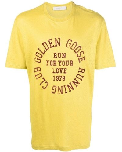 Golden Goose T-shirt con stampa - Giallo
