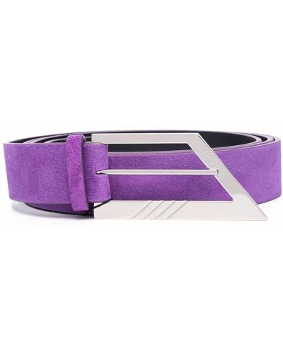 The Attico Pointed Leather Belt - Purple